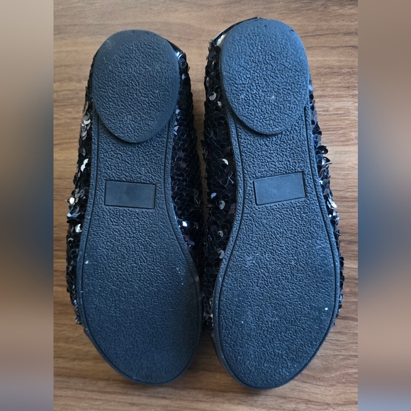 SO Memory Foam Black Sequin Flats Size Girls 3 - Picture 6 of 7